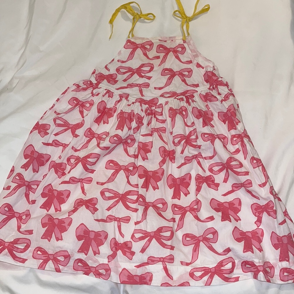 Girls Pink Chicken size 7 bow sundress.